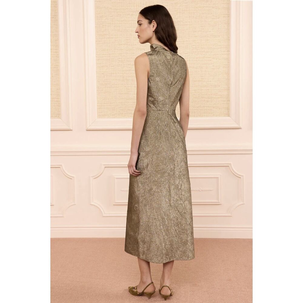 Ulla Johnson Demetria Taffeta Midi Dress - Metallic 0 - Picture 3 of 7